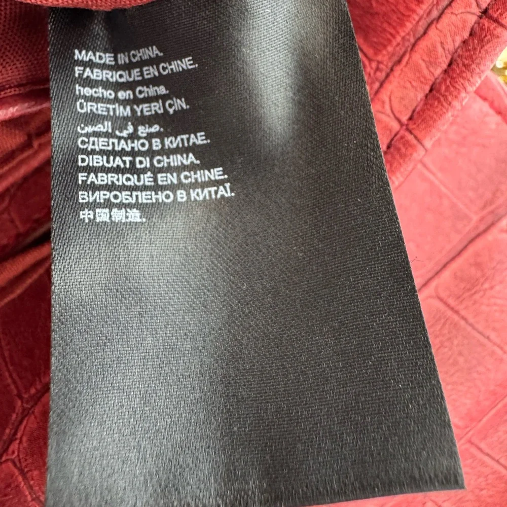 ‼️Sold‼️ Michelle Mini Saddle Red Croc-Embossed Chain Shoulder Bag-New With Tags - Picture 15 of 16